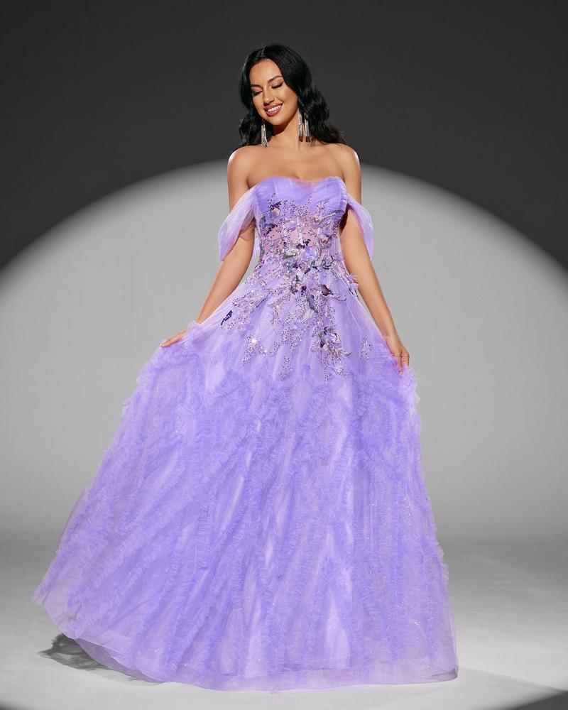 HKM-711187 Elegant Purple Evening Dress for Women - EZ25109