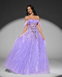HKM-711187 Elegant Purple Evening Dress for Women - EZ25109