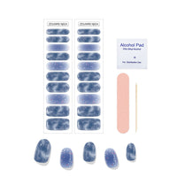 HKM-367635 Full Paste Waterproof Nail Stickers with Alcohol Pad and Nail File - Embossed Pattern Design