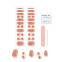 HKM-367635 Full Paste Waterproof Nail Stickers with Alcohol Pad and Nail File - Embossed Pattern Design