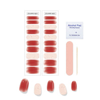 HKM-367635 Full Paste Waterproof Nail Stickers with Alcohol Pad and Nail File - Embossed Pattern Design