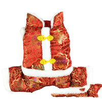 HKM-532883 New Year¡¯s Tang Suit for Dogs ¨C Warm Silk Lining Cotton Four-Legged Outfit in Red and Blue