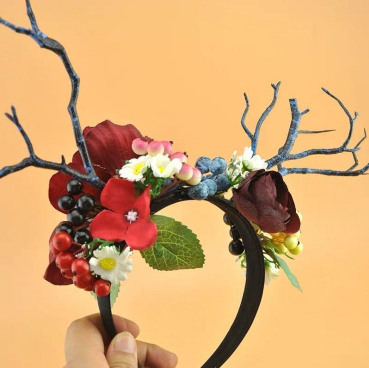 HKM-914579 Festive Christmas Antlers Headband for Holiday Celebrations
