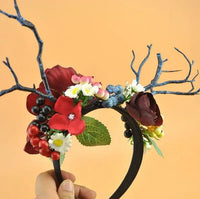 HKM-914579 Festive Christmas Antlers Headband for Holiday Celebrations