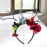 HKM-914579 Festive Christmas Antlers Headband for Holiday Celebrations