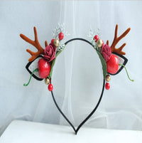 HKM-914579 Festive Christmas Antlers Headband for Holiday Celebrations