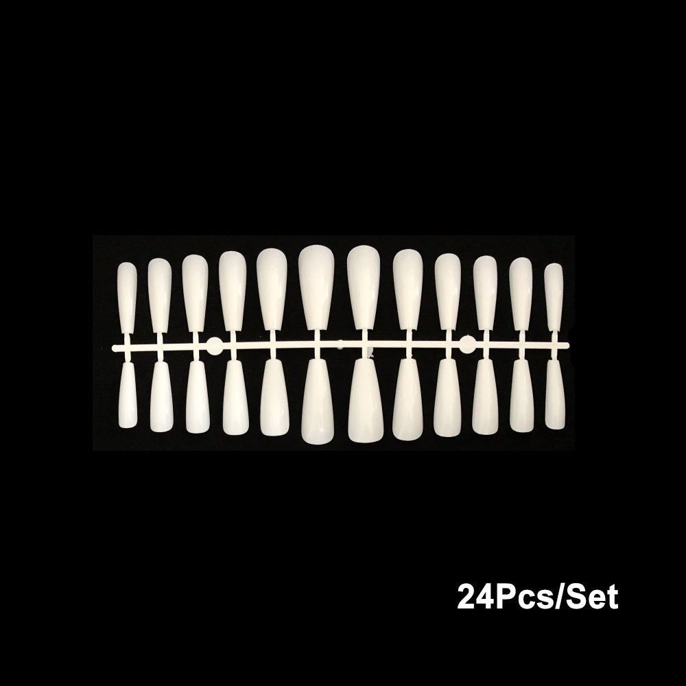 HKM-628627 24 Trapezoidal Long False Ballet Nails for Acrylic, Gel, or Fiberglass Designs