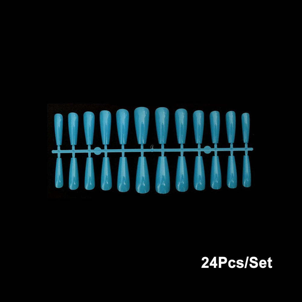 HKM-628627 24 Trapezoidal Long False Ballet Nails for Acrylic, Gel, or Fiberglass Designs