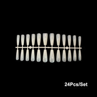 HKM-628627 24 Trapezoidal Long False Ballet Nails for Acrylic, Gel, or Fiberglass Designs