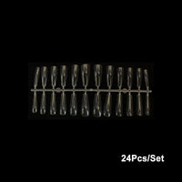 HKM-628627 24 Trapezoidal Long False Ballet Nails for Acrylic, Gel, or Fiberglass Designs