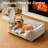 HKM-466451 Medium Dog Bed – Washable Rectangle Dog Bed with Warming Features and Non-Slip Bottom, Suitable for Medium Dogs