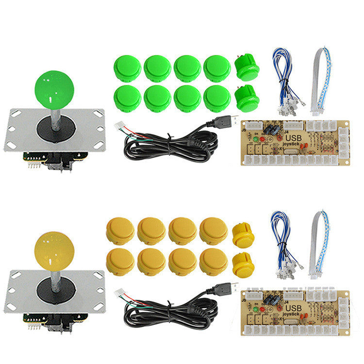 KTX-169555 USB Arcade Joystick DIY Kit with Sanhe Micro Rocker, Chip Board, and Card Buttons