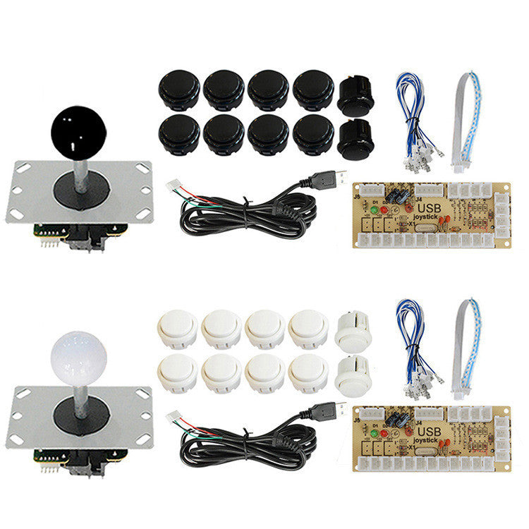 KTX-169555 USB Arcade Joystick DIY Kit with Sanhe Micro Rocker, Chip Board, and Card Buttons