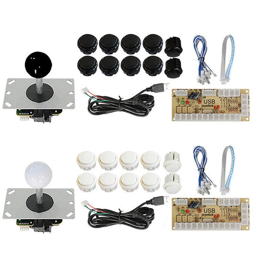 KTX-169555 USB Arcade Joystick DIY Kit with Sanhe Micro Rocker, Chip Board, and Card Buttons