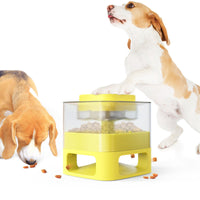 HKM-124115 Slow Feeder Catapult Toy - Off-white, Grayish Yellow, Pink, Yellow, Blue, Plastic Material for Engaging Pet Play