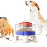 HKM-124115 Slow Feeder Catapult Toy - Off-white, Grayish Yellow, Pink, Yellow, Blue, Plastic Material for Engaging Pet Play