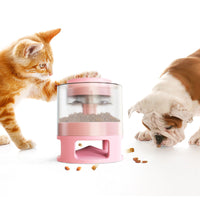 HKM-124115 Slow Feeder Catapult Toy - Off-white, Grayish Yellow, Pink, Yellow, Blue, Plastic Material for Engaging Pet Play
