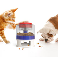 HKM-124115 Slow Feeder Catapult Toy - Off-white, Grayish Yellow, Pink, Yellow, Blue, Plastic Material for Engaging Pet Play
