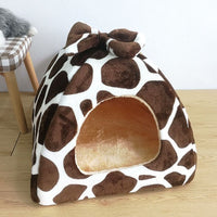 HKM-465299 Dual-Purpose Enclosed Cat and Dog Yurt with Flannel and Sponge for Indoor Comfort