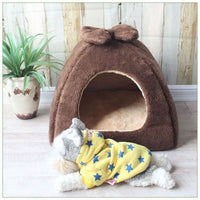 HKM-465299 Dual-Purpose Enclosed Cat and Dog Yurt with Flannel and Sponge for Indoor Comfort