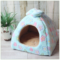 HKM-465299 Dual-Purpose Enclosed Cat and Dog Yurt with Flannel and Sponge for Indoor Comfort