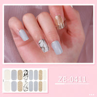 HKM-627475 Ladies Waterproof Nail Art Stickers - Love Heart Designs with Nail File