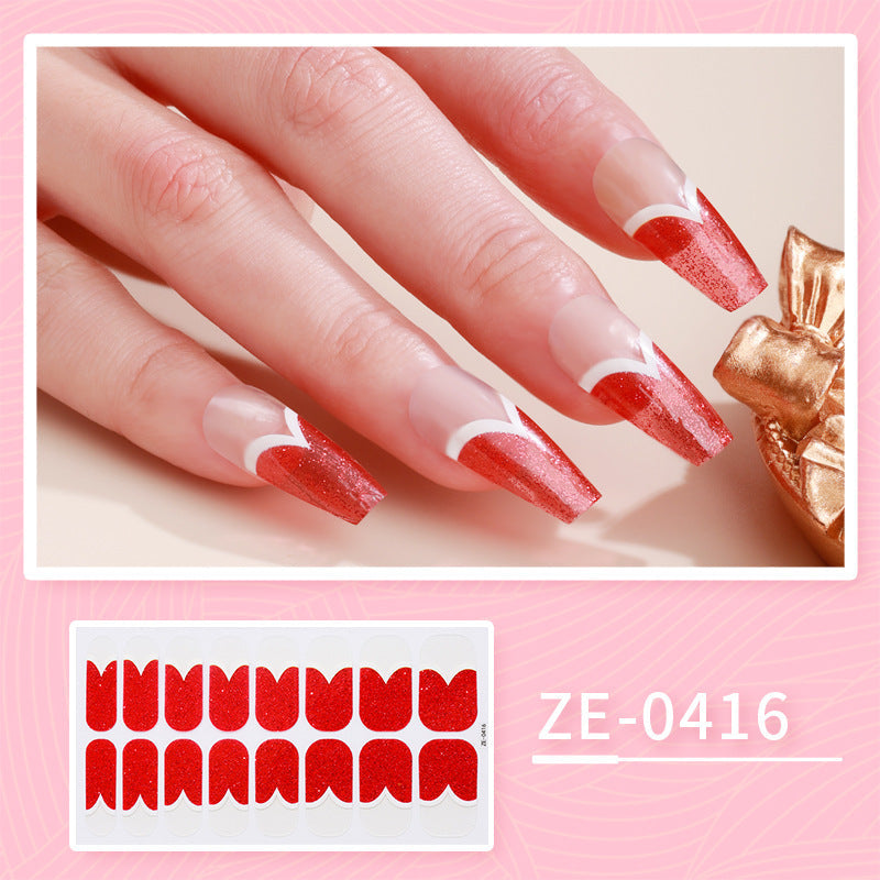 HKM-627475 Ladies Waterproof Nail Art Stickers - Love Heart Designs with Nail File