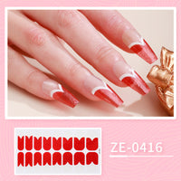 HKM-627475 Ladies Waterproof Nail Art Stickers - Love Heart Designs with Nail File