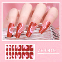 HKM-627475 Ladies Waterproof Nail Art Stickers - Love Heart Designs with Nail File