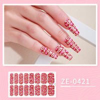 HKM-627475 Ladies Waterproof Nail Art Stickers - Love Heart Designs with Nail File