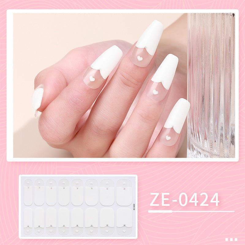 HKM-627475 Ladies Waterproof Nail Art Stickers - Love Heart Designs with Nail File