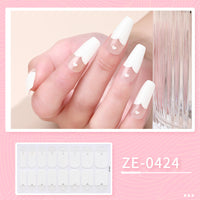 HKM-627475 Ladies Waterproof Nail Art Stickers - Love Heart Designs with Nail File
