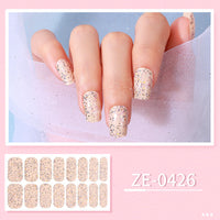 HKM-627475 Ladies Waterproof Nail Art Stickers - Love Heart Designs with Nail File