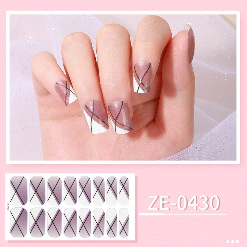 HKM-627475 Ladies Waterproof Nail Art Stickers - Love Heart Designs with Nail File