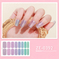 HKM-627475 Ladies Waterproof Nail Art Stickers - Love Heart Designs with Nail File