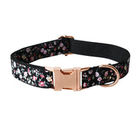 HKM-000659 Durable Black Polyester Dog and Cat Leash with Collar ¨C Adjustable Size Options Available