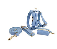 HKM-080531 Soft Fabric Velvet Pet Collar with Leash, Bow, Flower, Vest, and Poop Bag - Scalable Sizes XS to XL