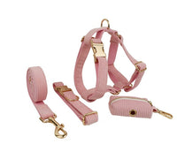 HKM-080531 Soft Fabric Velvet Pet Collar with Leash, Bow, Flower, Vest, and Poop Bag - Scalable Sizes XS to XL