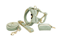 HKM-080531 Soft Fabric Velvet Pet Collar with Leash, Bow, Flower, Vest, and Poop Bag - Scalable Sizes XS to XL