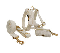 HKM-080531 Soft Fabric Velvet Pet Collar with Leash, Bow, Flower, Vest, and Poop Bag - Scalable Sizes XS to XL