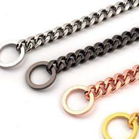 HKM-518867 Hip Hop Style Titanium Steel Metal 15mm Dog Leash - Available in Gold, Black, Silver, Rose Gold