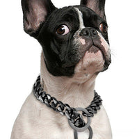 HKM-518867 Hip Hop Style Titanium Steel Metal 15mm Dog Leash - Available in Gold, Black, Silver, Rose Gold