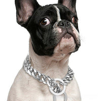 HKM-518867 Hip Hop Style Titanium Steel Metal 15mm Dog Leash - Available in Gold, Black, Silver, Rose Gold