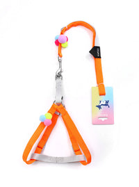 HKM-816723 Colorful Fluffy Ball Traction Rope with Harness for Small and Medium Dogs and Cats (KFL210403)