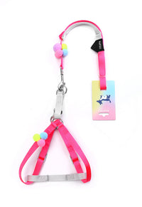 HKM-816723 Colorful Fluffy Ball Traction Rope with Harness for Small and Medium Dogs and Cats (KFL210403)
