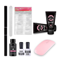 HKM-853395 Nail Extension Gel Kit with Mouse Lamp, Primer, Sealing Layer, and Cleaning Solution - Multiple Colors Available