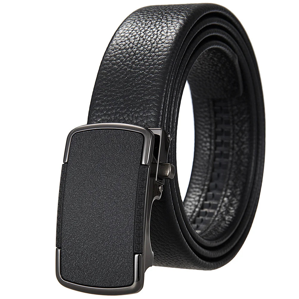 HKM-277459 Genuine Leather Men's and Women's Belt with Classic Buckle, Model LY36-00005-2