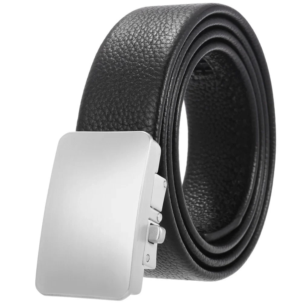 HKM-277459 Genuine Leather Men's and Women's Belt with Classic Buckle, Model LY36-00005-2