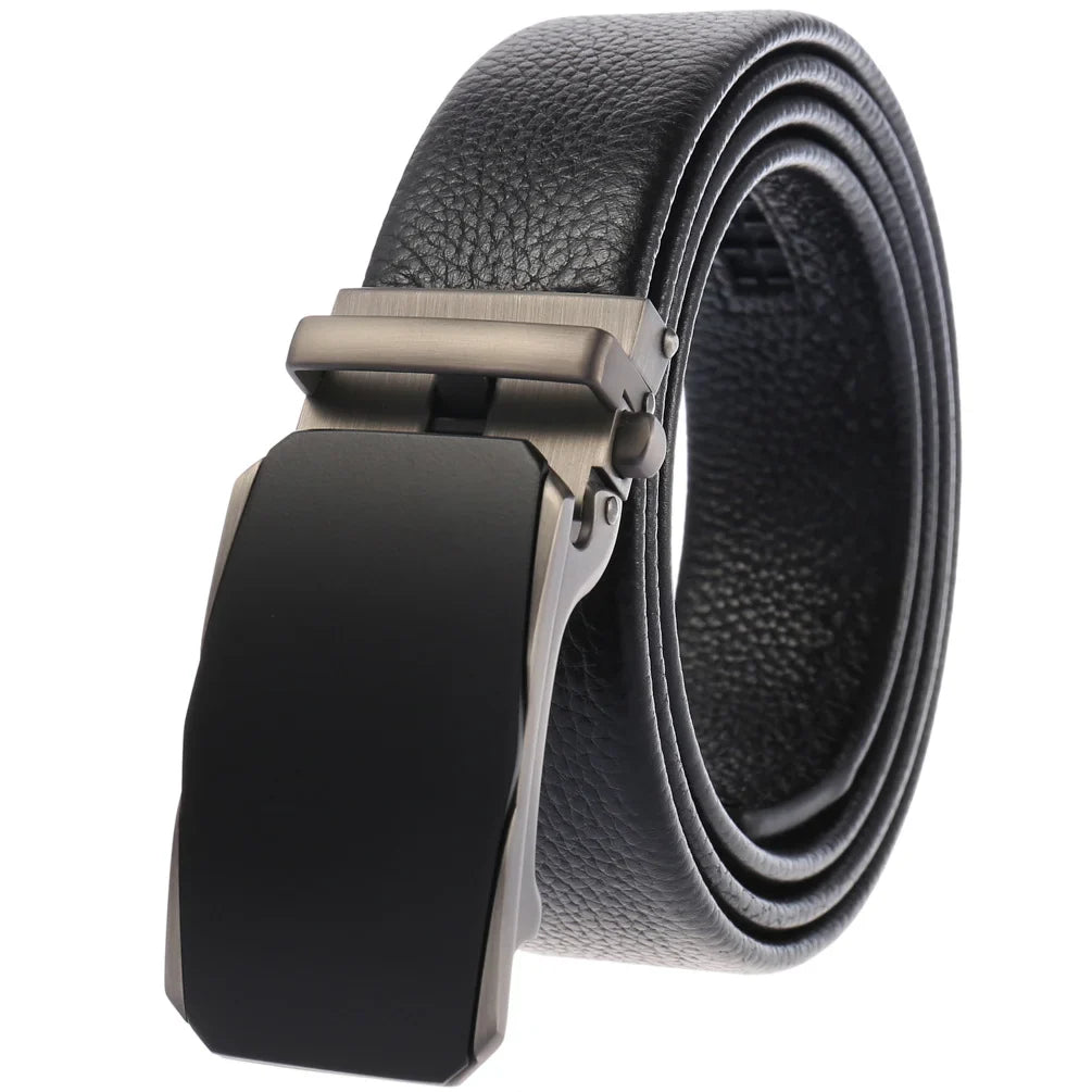 HKM-277459 Genuine Leather Men's and Women's Belt with Classic Buckle, Model LY36-00005-2