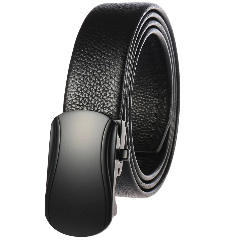 HKM-277459 Genuine Leather Men's and Women's Belt with Classic Buckle, Model LY36-00005-2